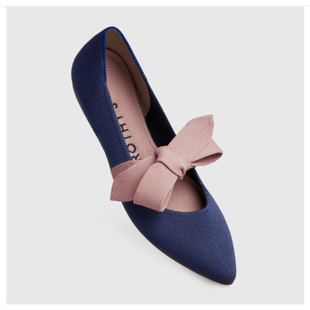 Rothy’s The Mary Jane Point in Sapphire (blue & light pink) - SOLD OUT, Size 10